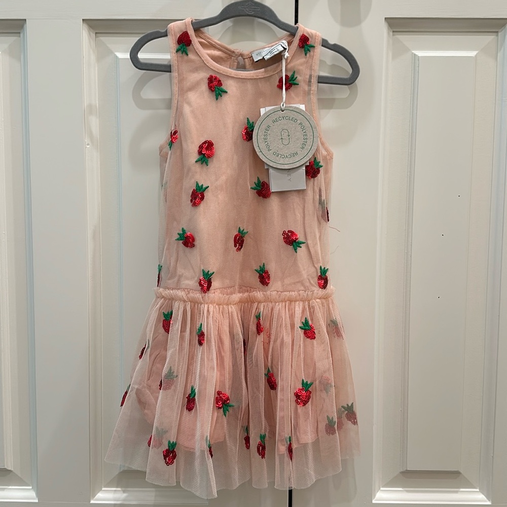 Stella McCartney Kids NWT 5T Strawberry Sequin Dress